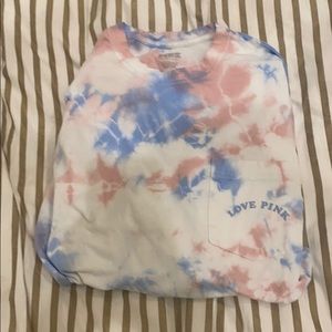 Cute pink tie-dye oversized long sleeve tee